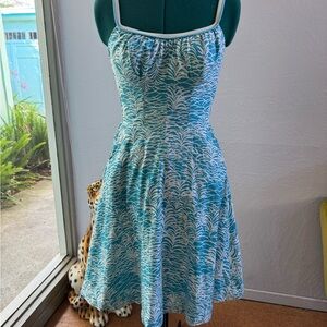 Vintage DeWeese Swim and Sun Turquoise and White Sundress - S-M